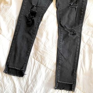 Mossimo Gently Worn Black Distressed Skinny Jeans